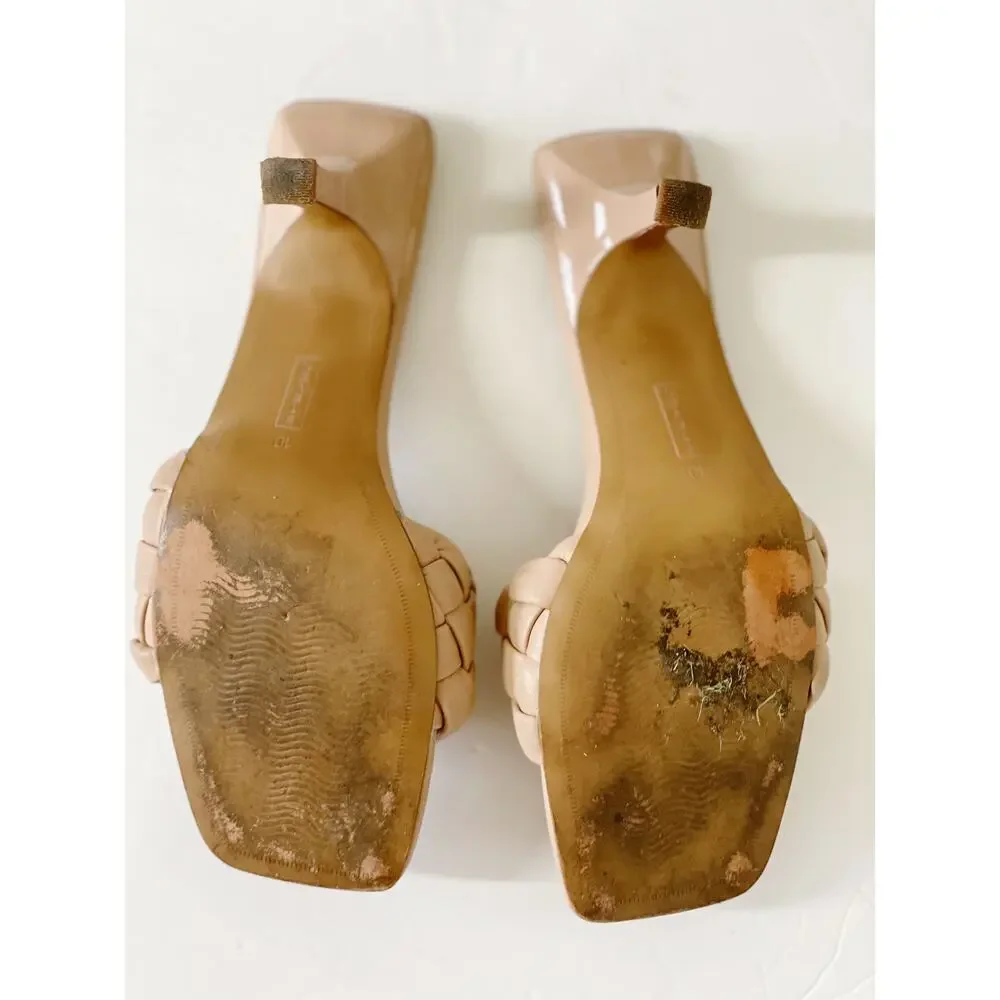 3 FOR $45 SALE | Steven Steve Madden Braided Kitten Heel Mules Nude 10